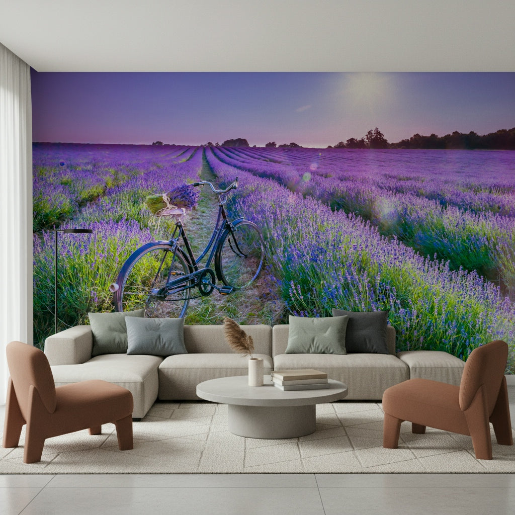Sunlit Lavender Escape Wall Mural