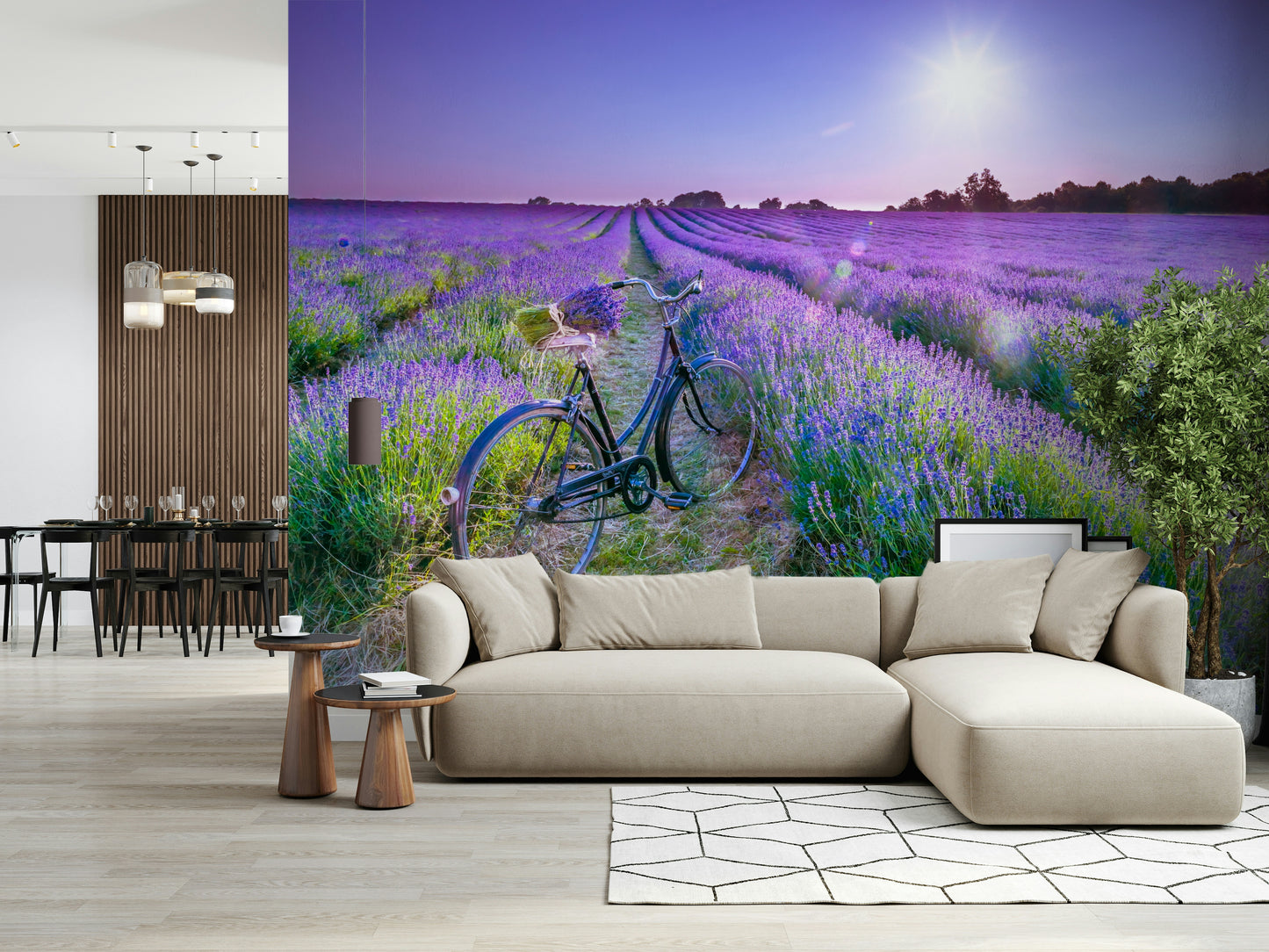 Sunlit Lavender Escape Wall Mural