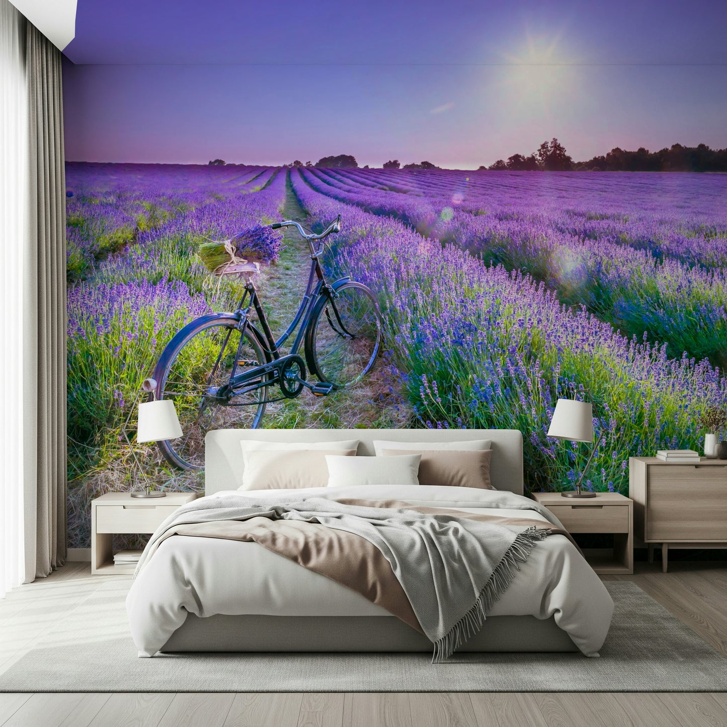 Sunlit Lavender Escape Wall Mural