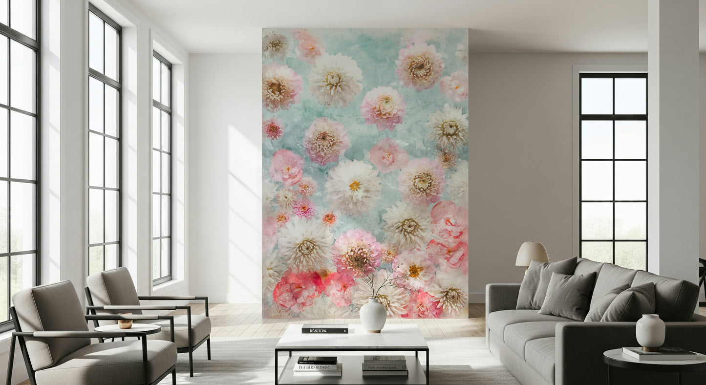 Dahlia Flowers Wall Mural