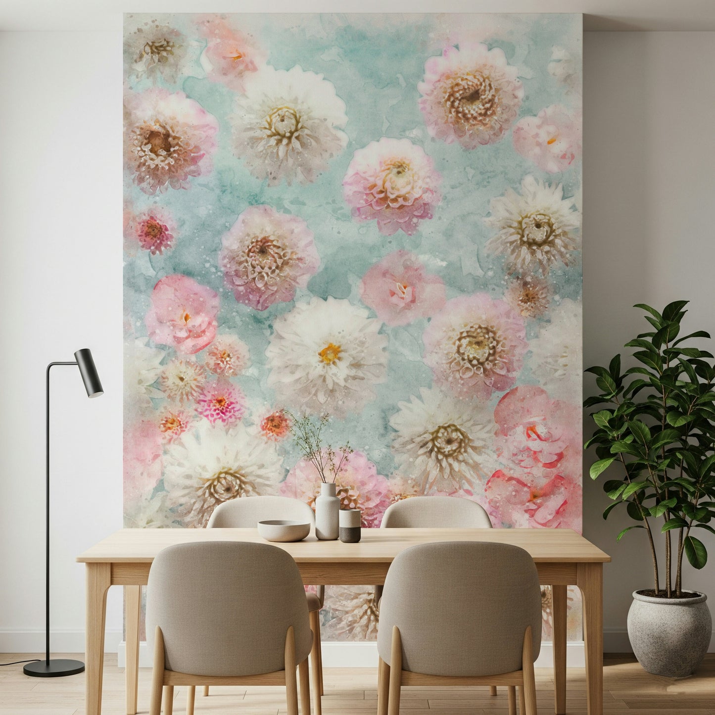 Dahlia Flowers Wall Mural
