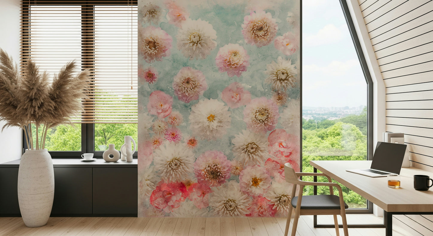 Dahlia Flowers Wall Mural
