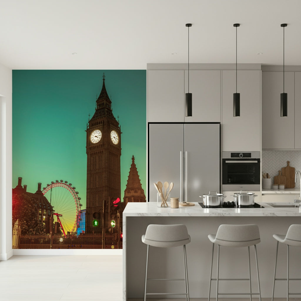 City Timepiece Wall Mural