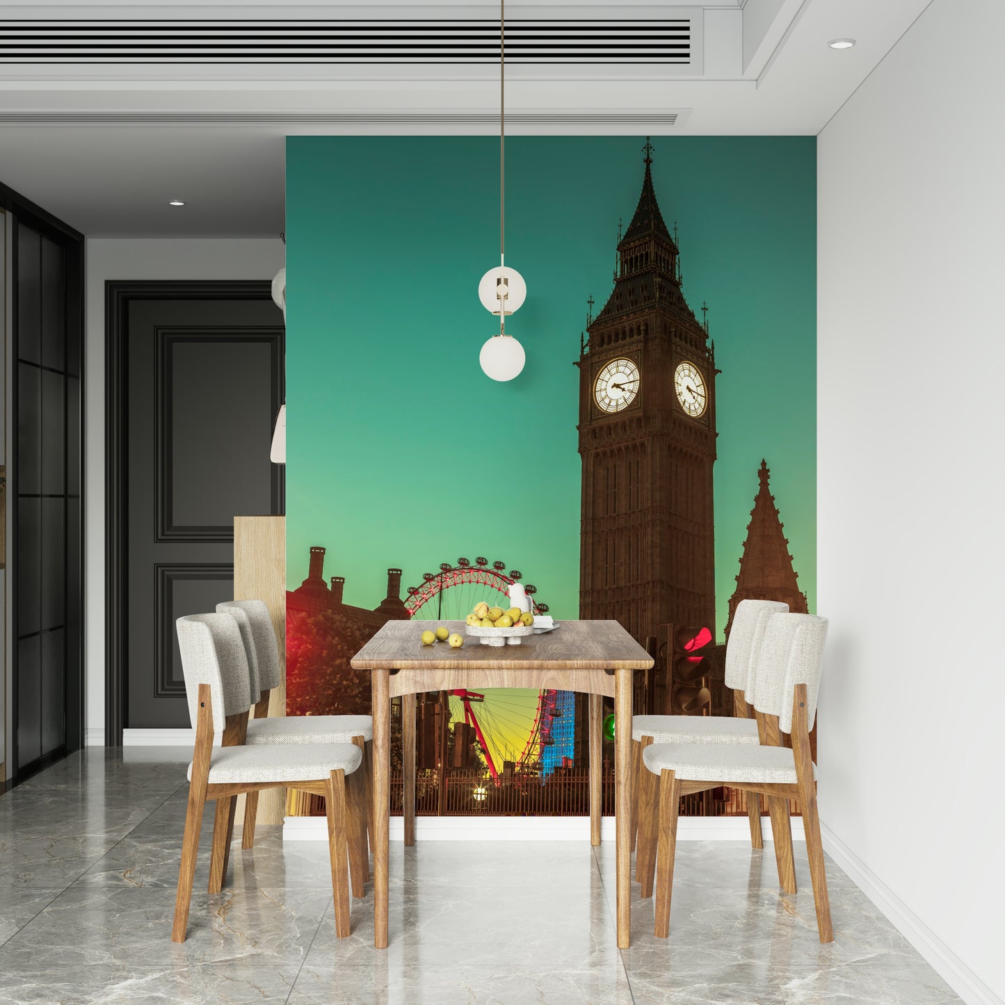 City Timepiece Wall Mural