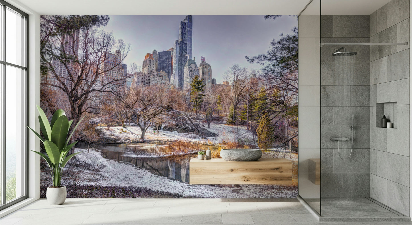 Snowy Central Park Wall Mural