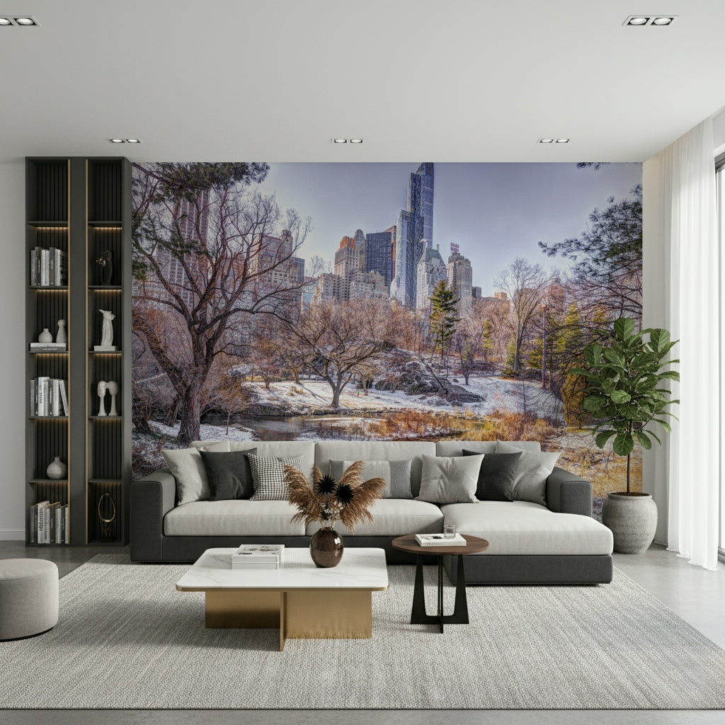 Snowy Central Park Wall Mural