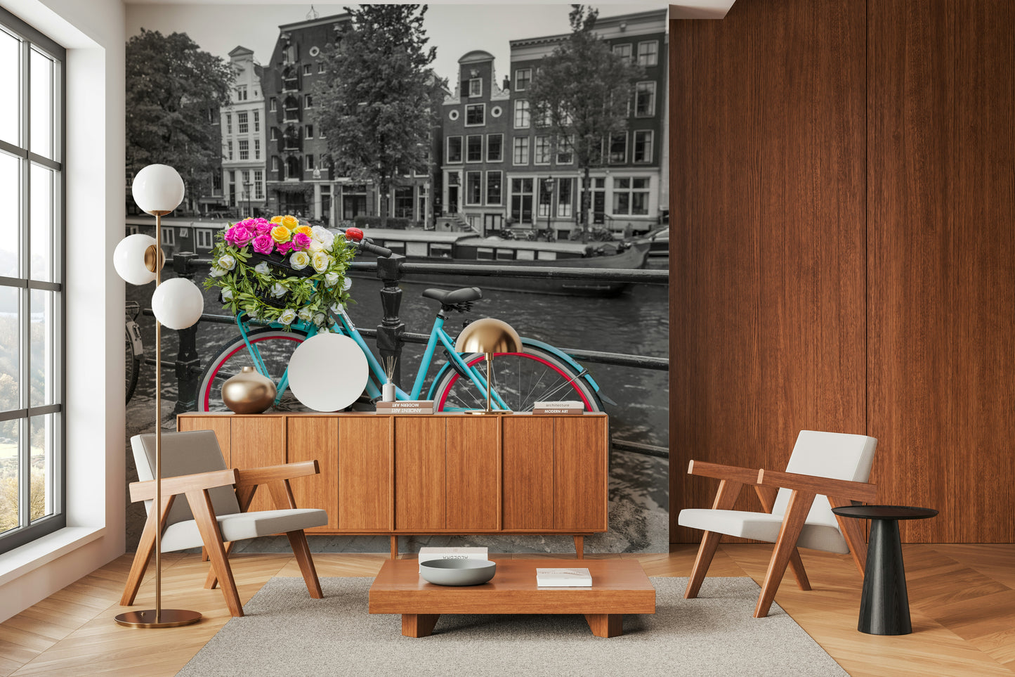 Floral Bicycle of Amsterdam Wall Mural