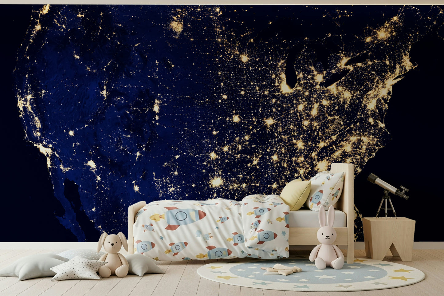 City Lights USA Wall Mural