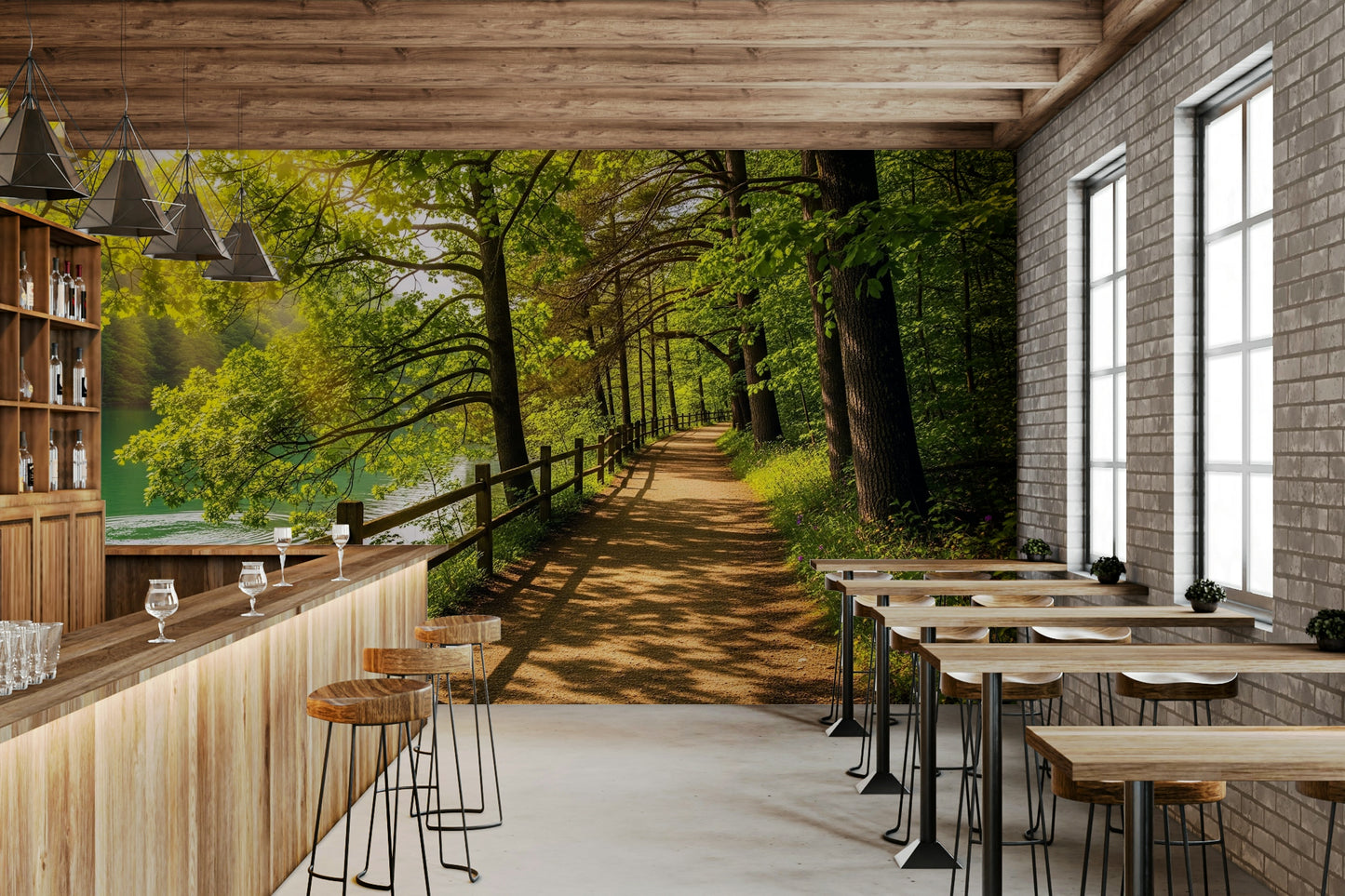 Lake Path Serenity Wall Mural