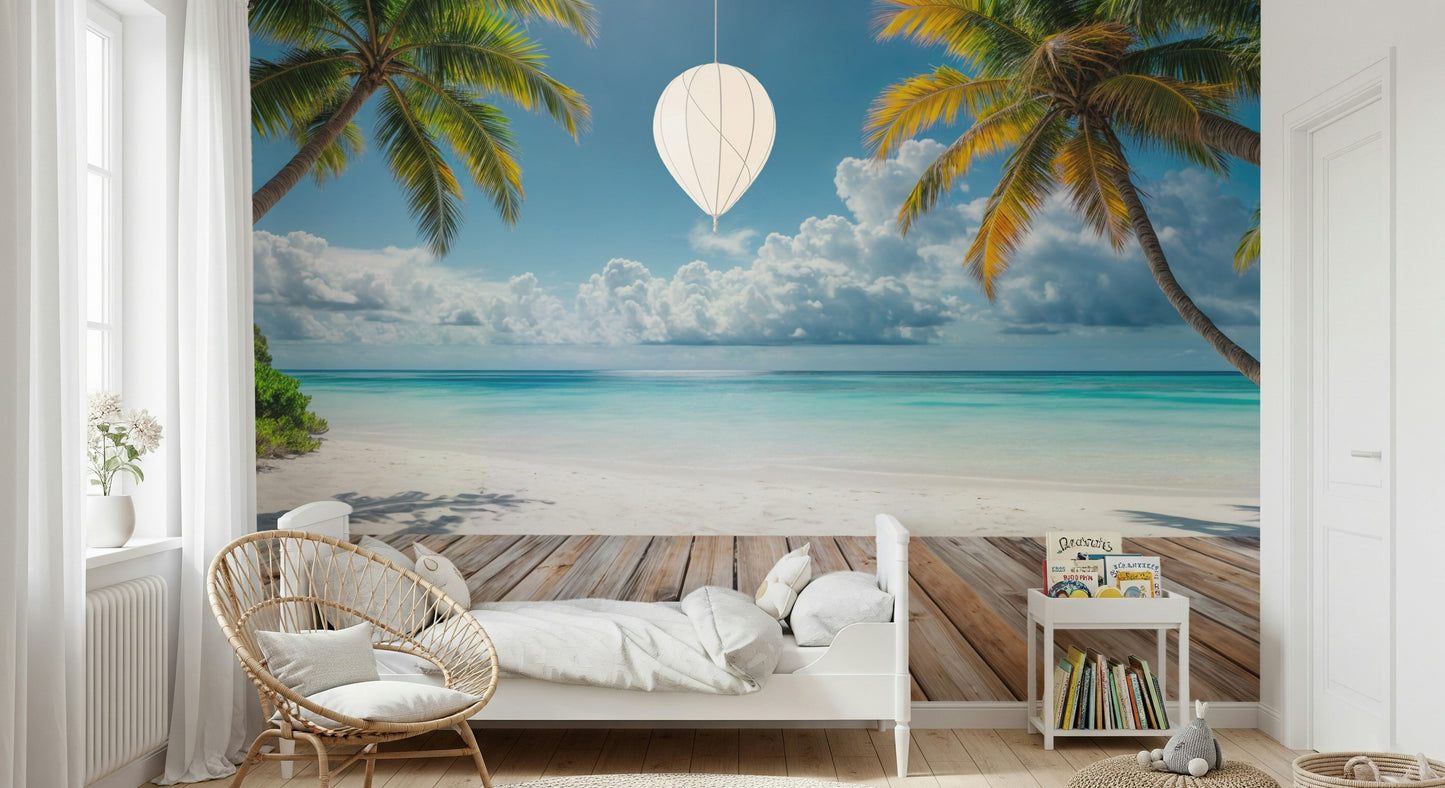 Tropical Beach View Wall Mural