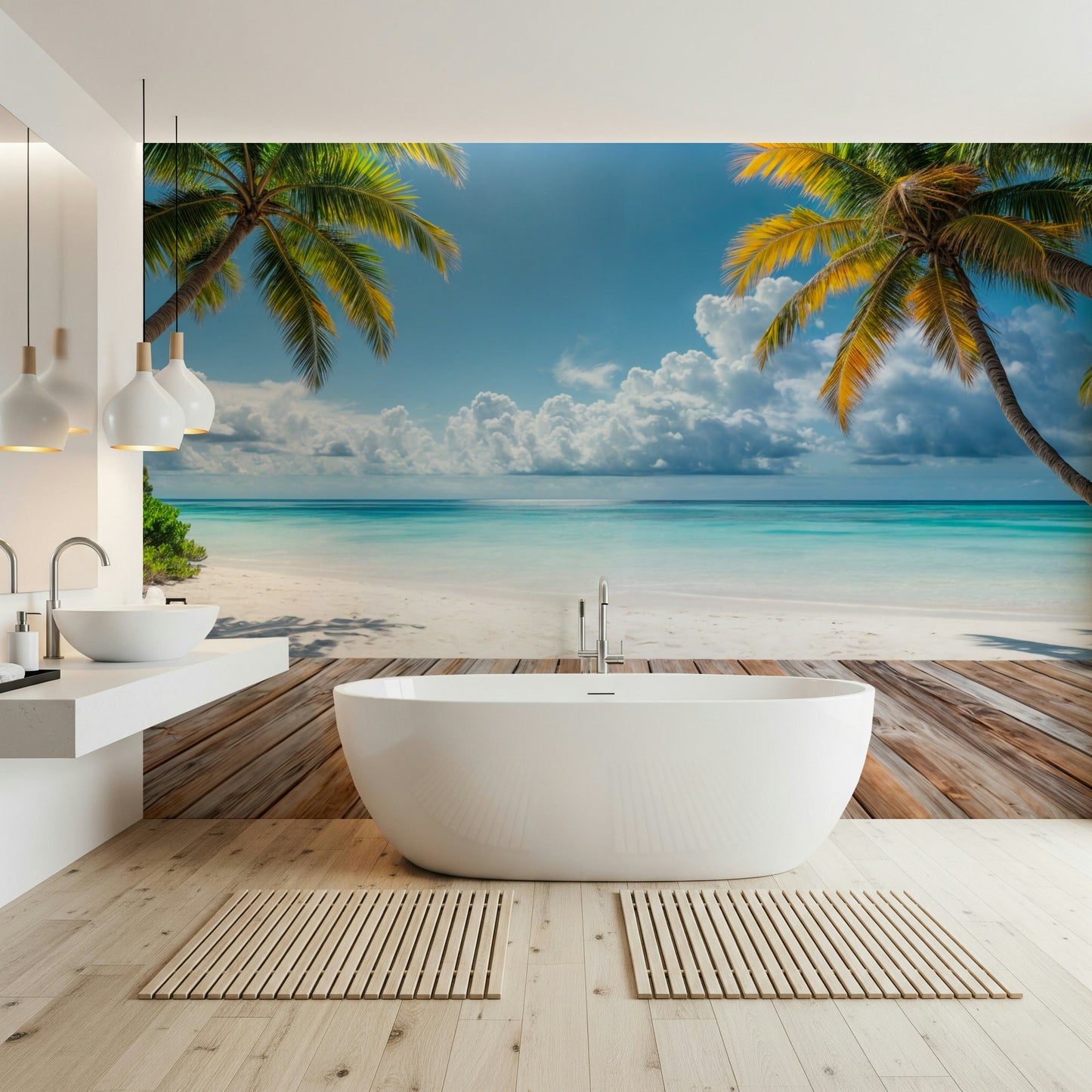 Tropical Beach View Wall Mural