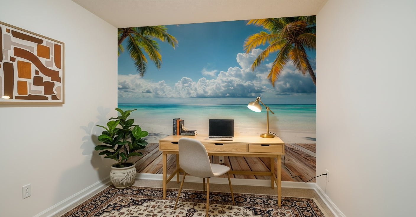 Tropical Beach View Wall Mural