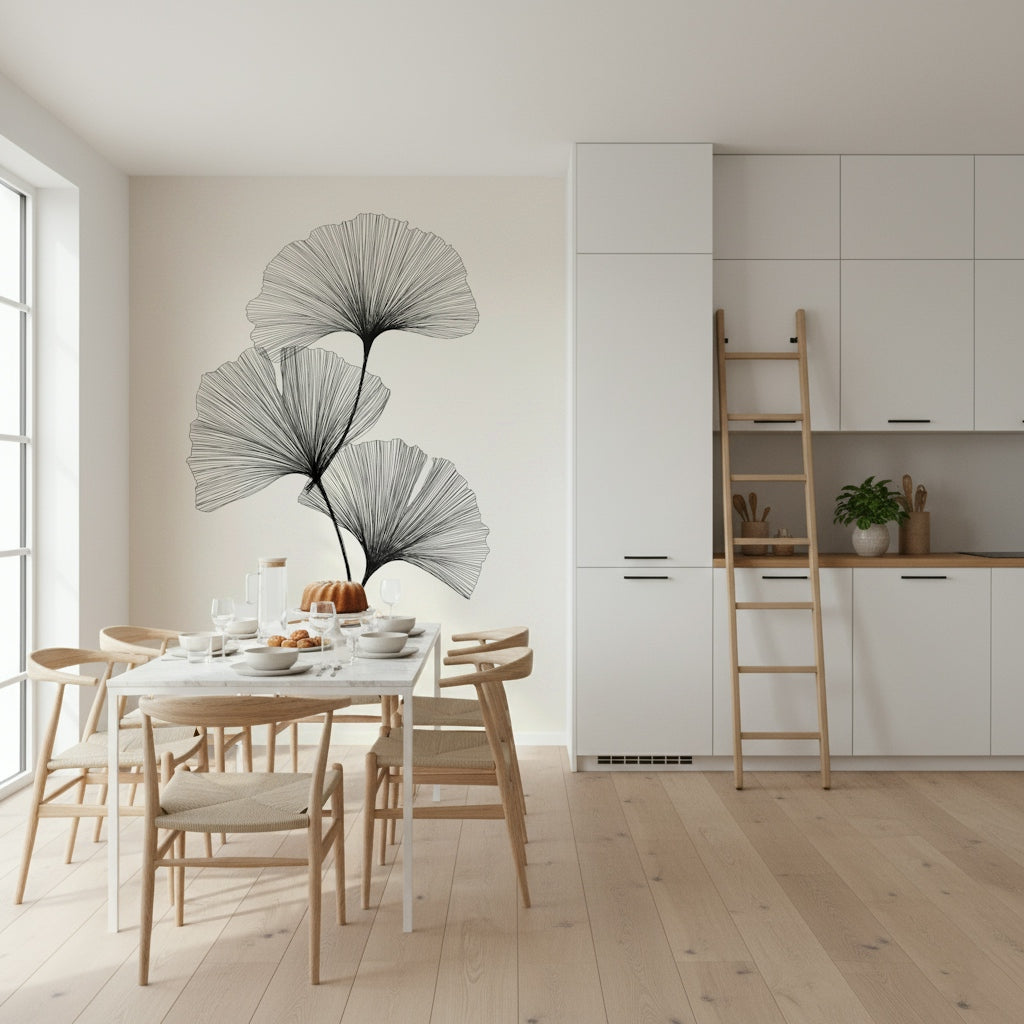 Ginkgo Line Wall Mural
