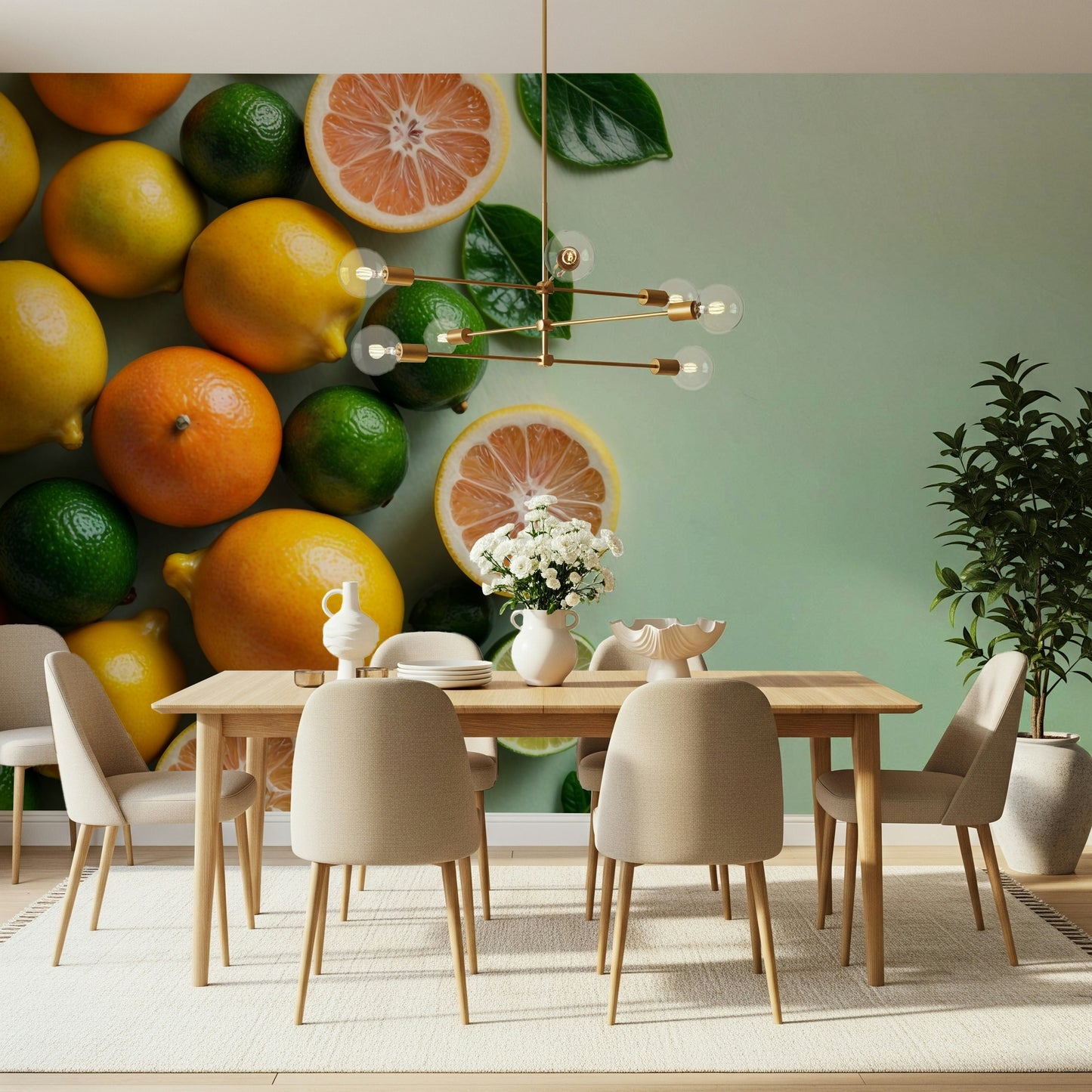 Zesty Citrus Splash Wall Mural