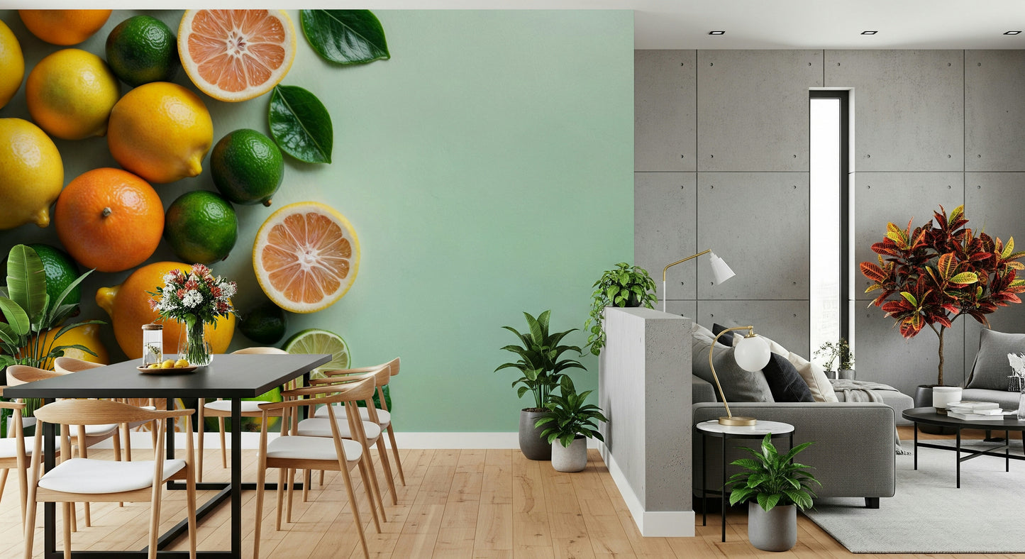 Zesty Citrus Splash Wall Mural