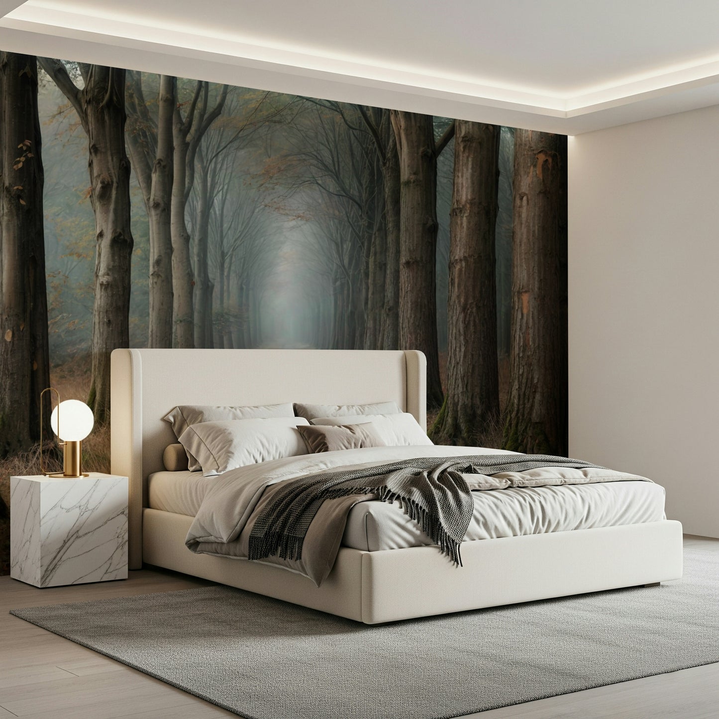 Misty Forest Path Wall Mural