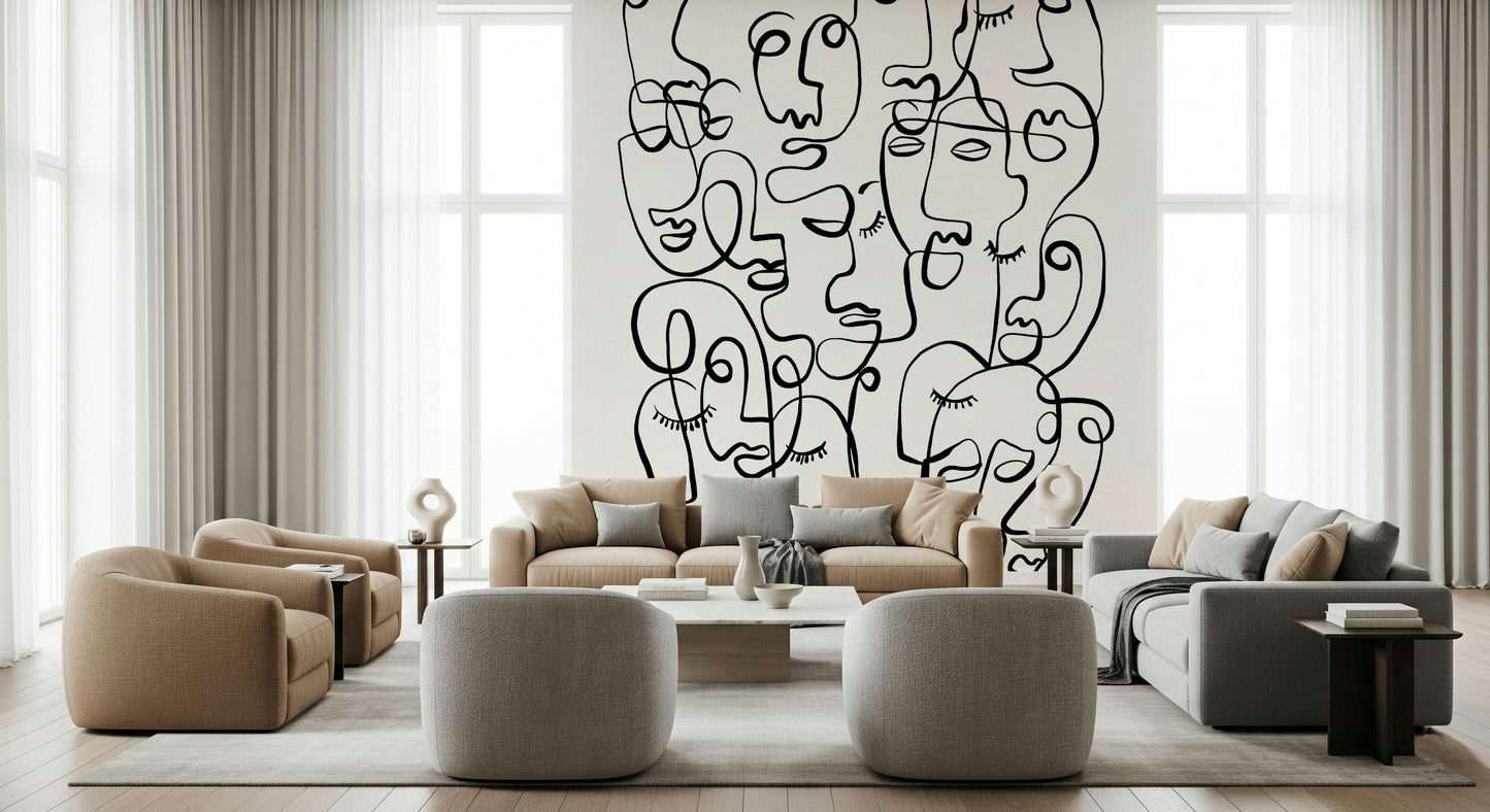Abstract Portraits Wall Mural