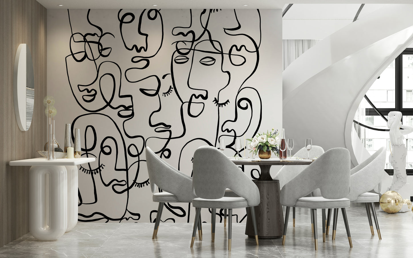 Abstract Portraits Wall Mural