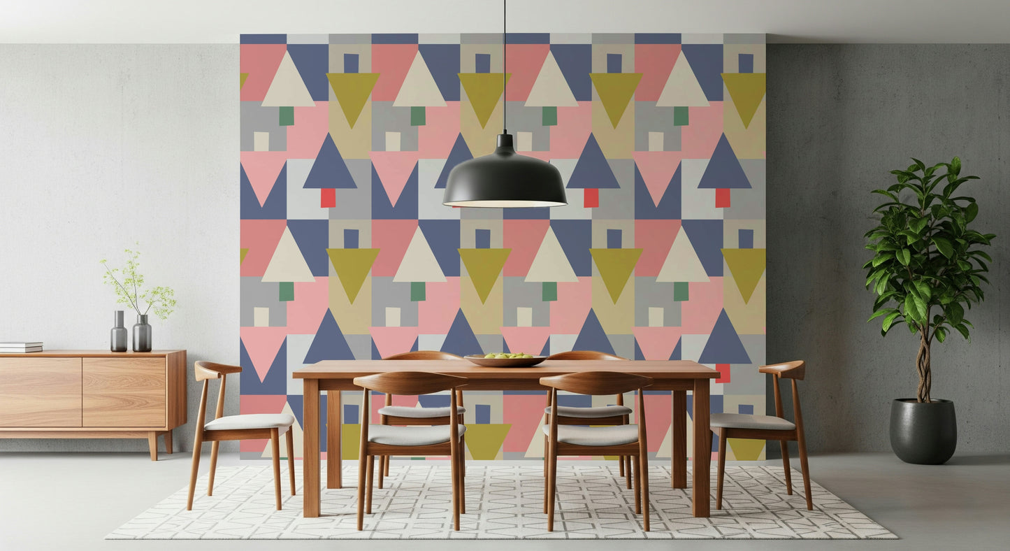 Geometric Forest Harmony Wallpaper⁠