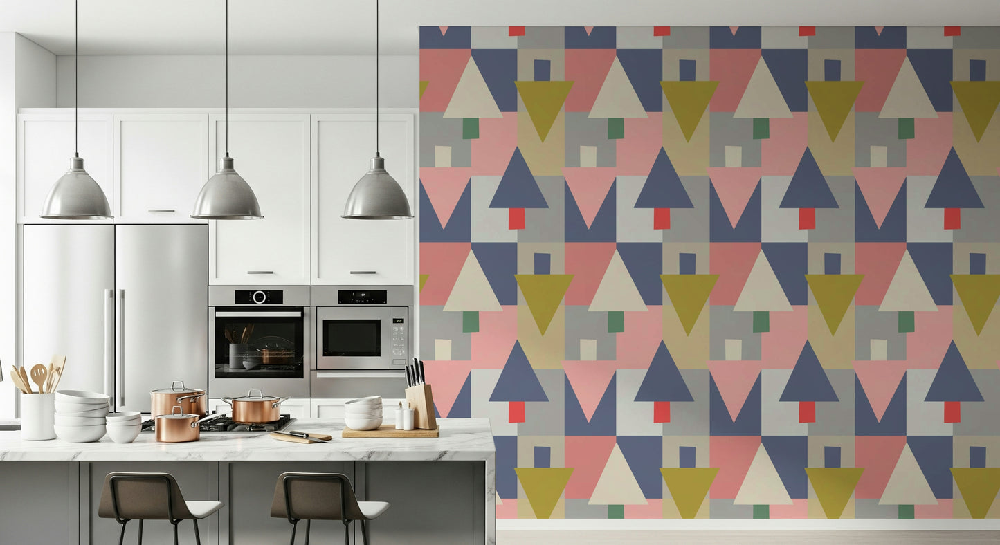 Geometric Forest Harmony Wallpaper⁠