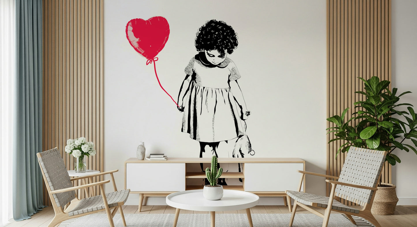 Balloon Girl Art Wall Mural