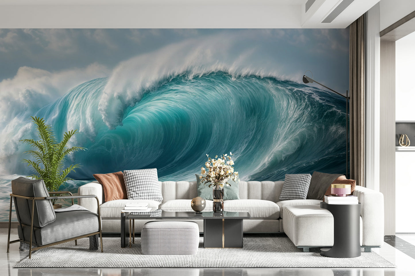 Turquoise Surge Wall Mural