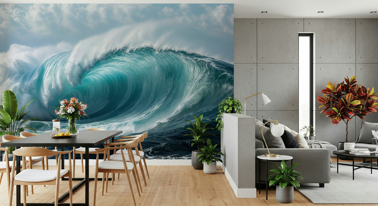 Turquoise Surge Wall Mural