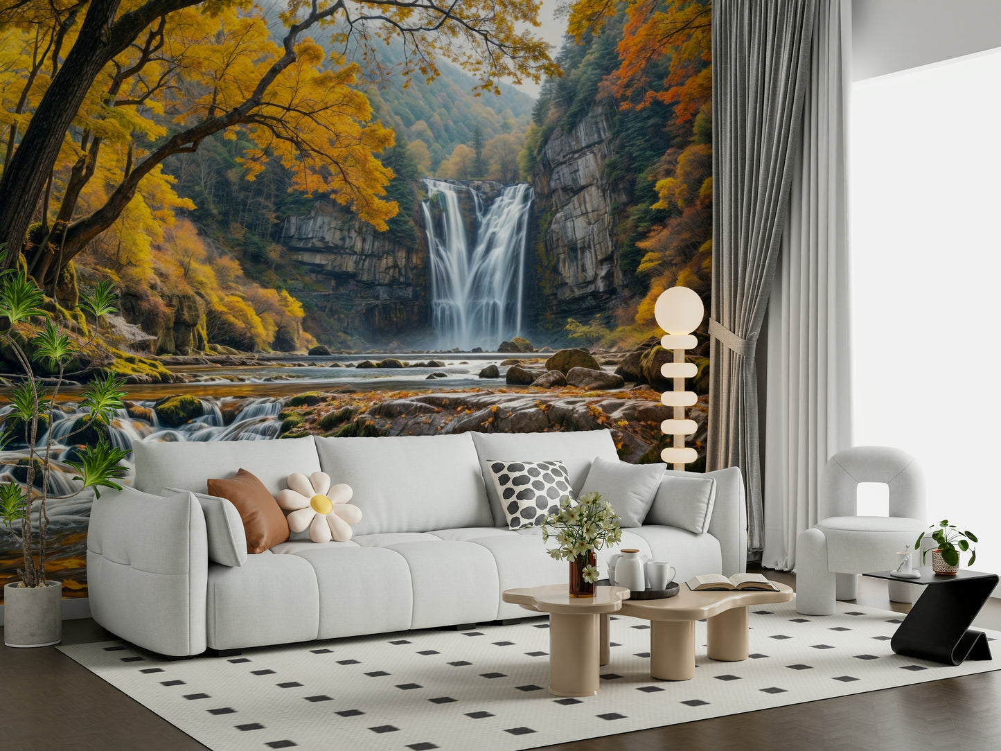 Golden Falls Wall Mural