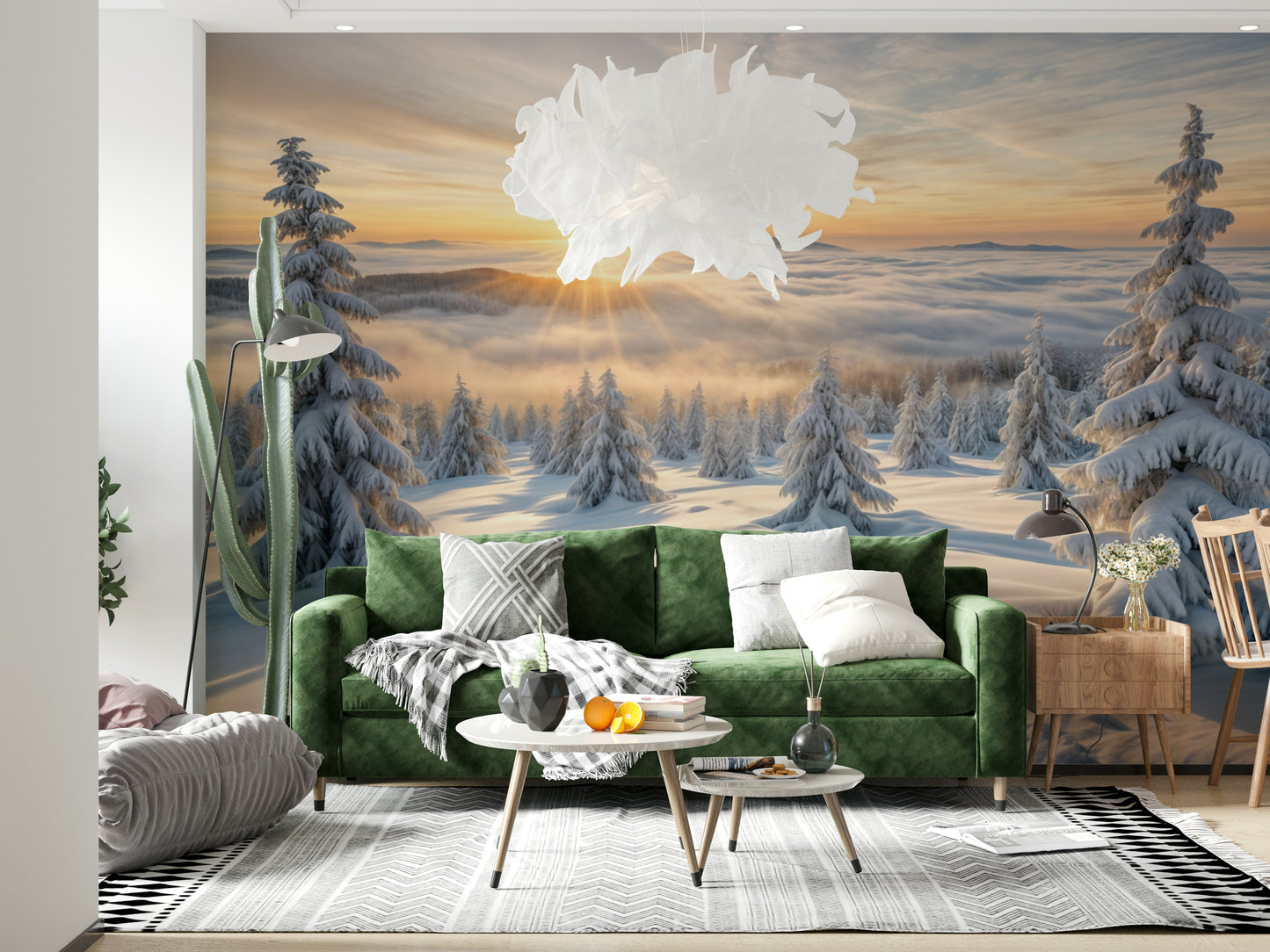 Golden Winter Woods Wall Mural