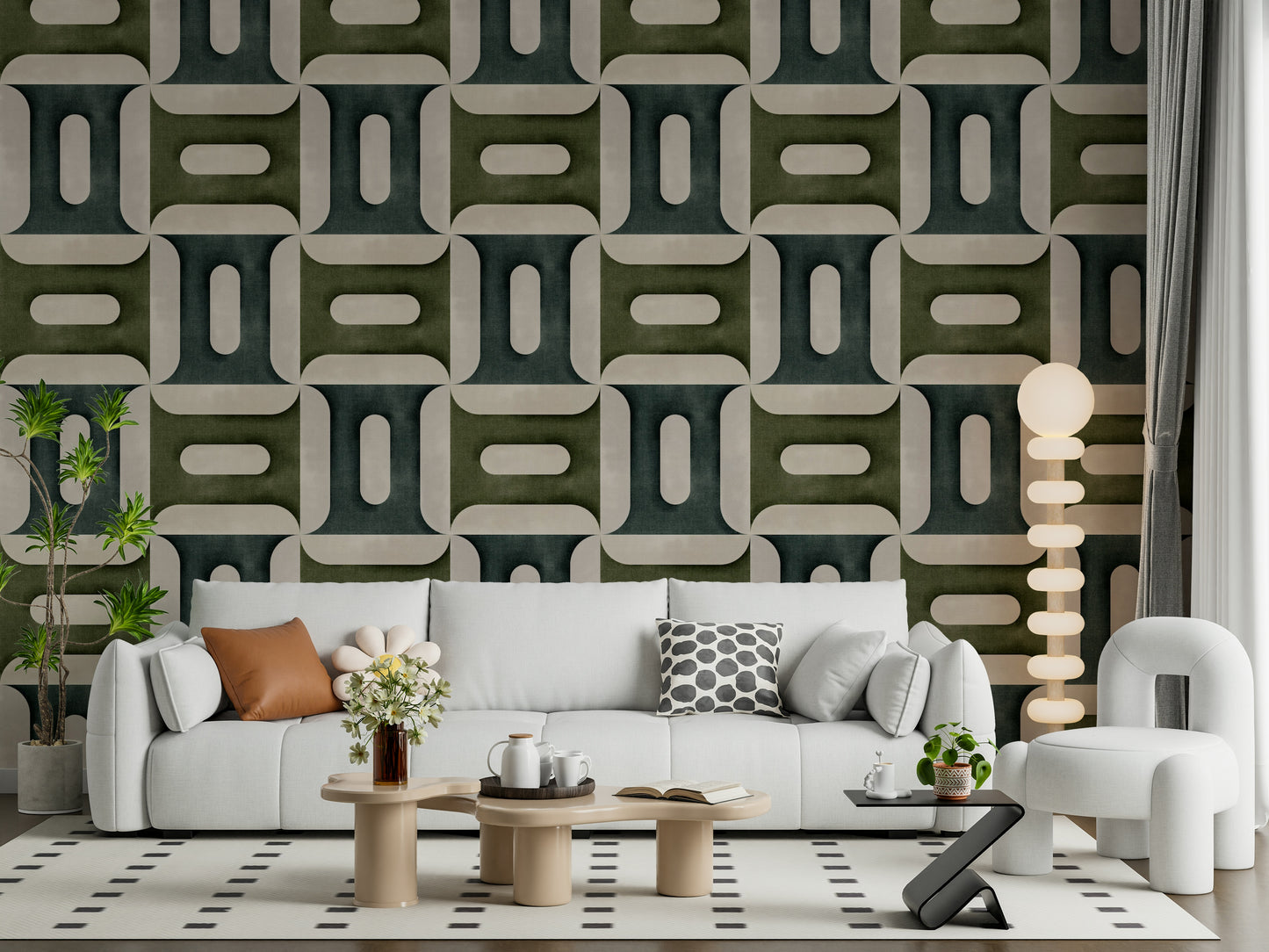 Modern Textured Geometries Winter Wallpaper⁠