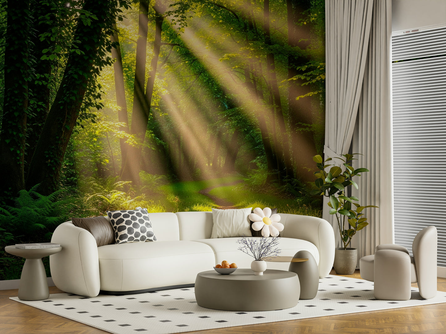 Sunlit Path Wall Mural