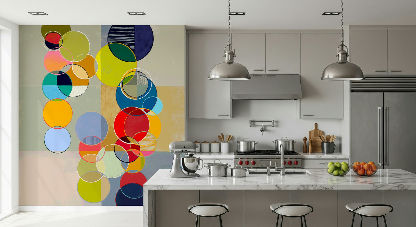 Chromatic Circles Wall Mural
