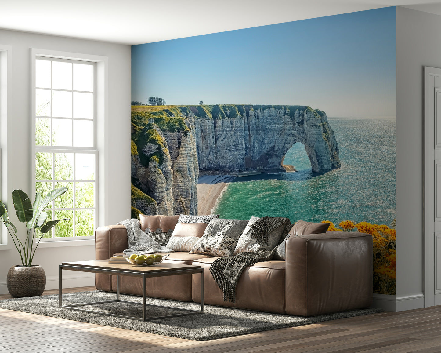 Etretat's Yellow Bloom Wall Mural
