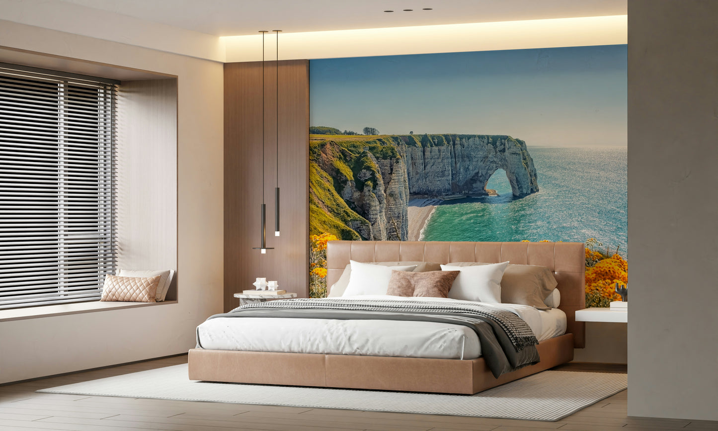 Etretat's Yellow Bloom Wall Mural