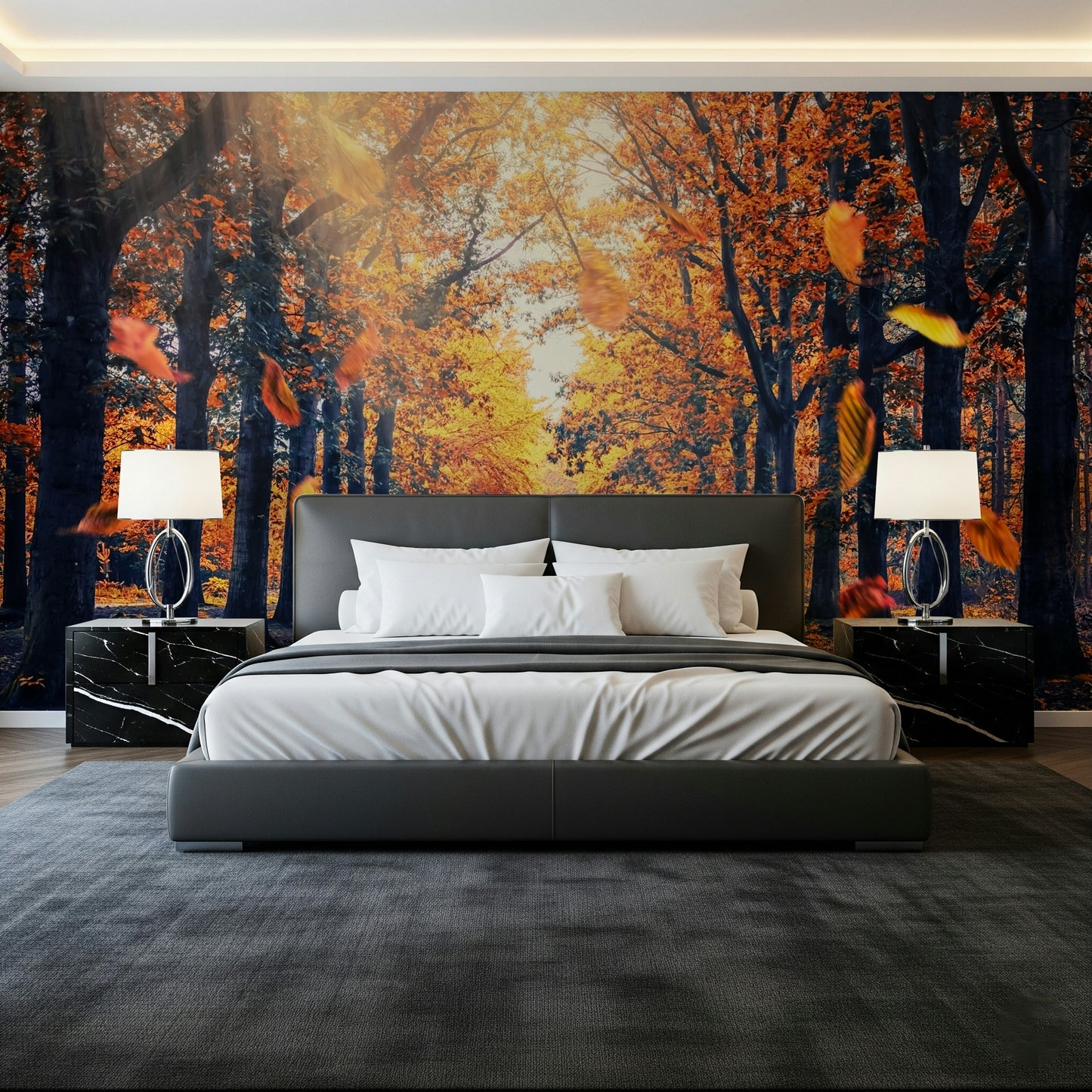Autumn's Golden Path Wall Mural