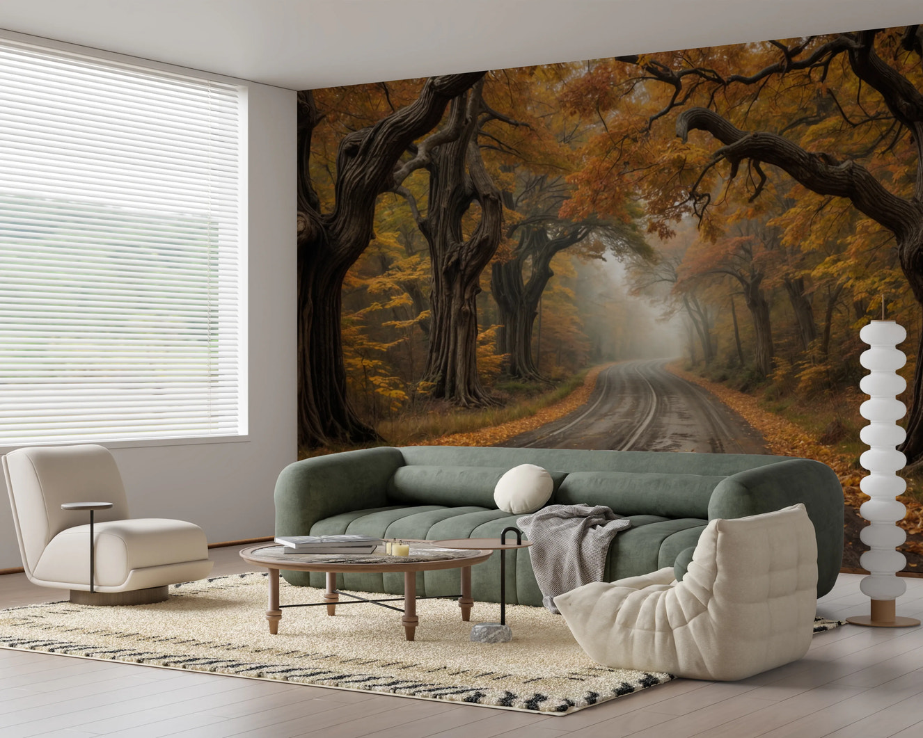 Autumn Road Canopy Wall Mural