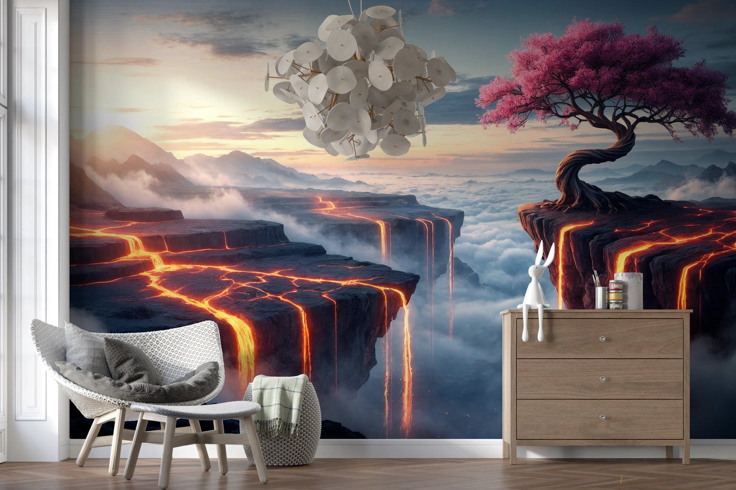 Ethereal Bloomscape Wall Mural