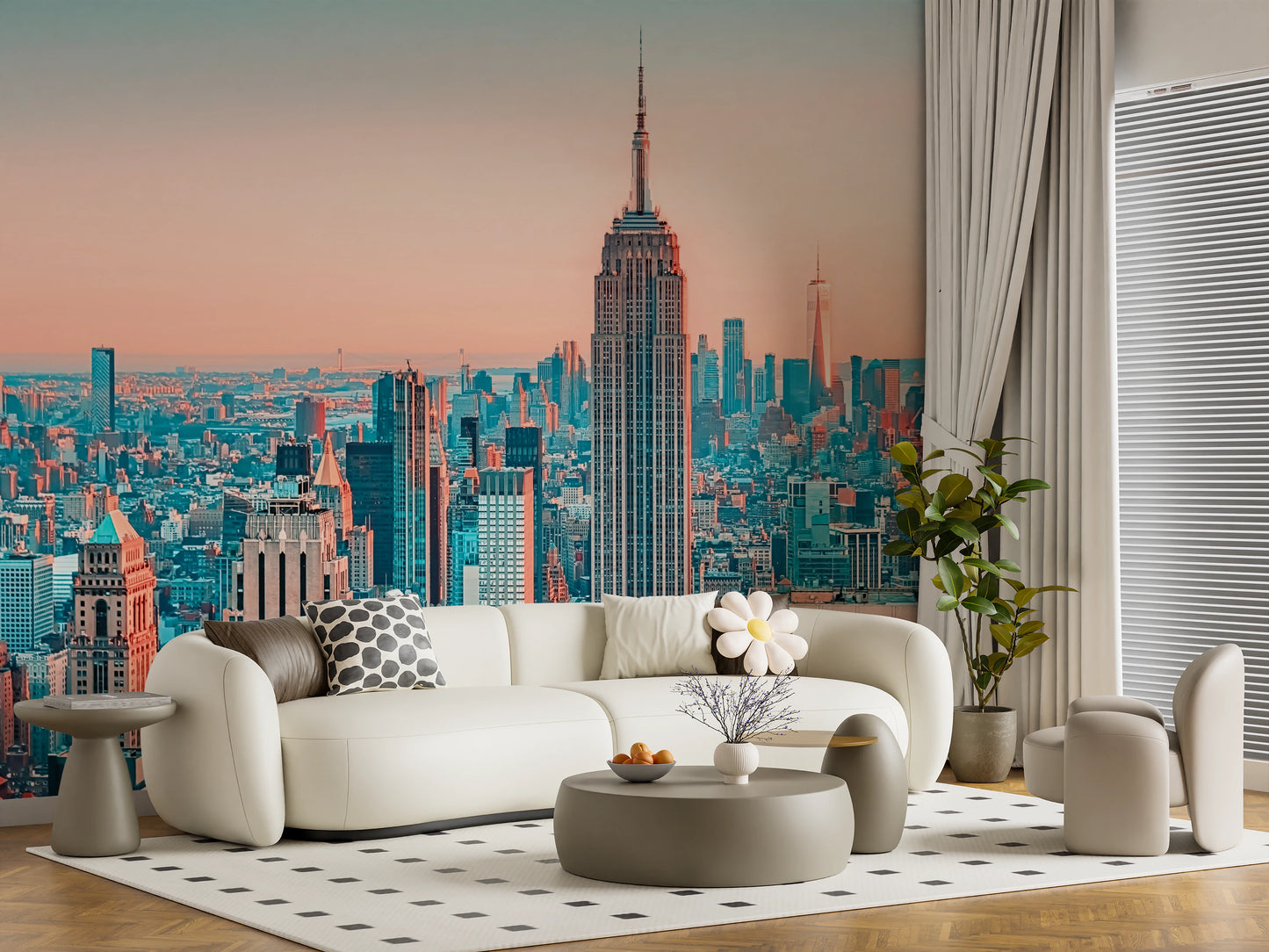 NYC Sunrise Skyline Wall Mural