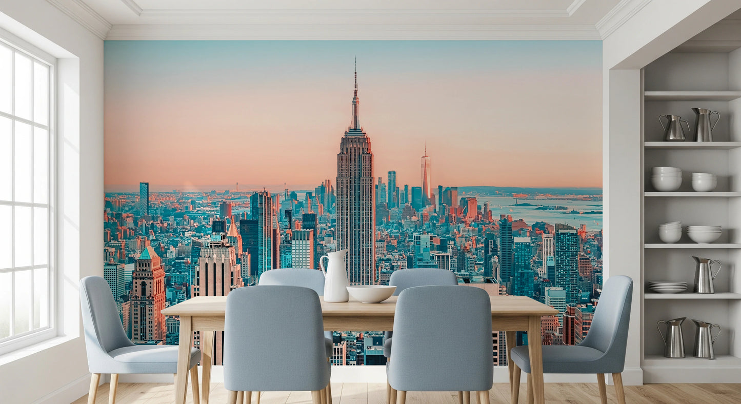 NYC Sunrise Skyline Wall Mural