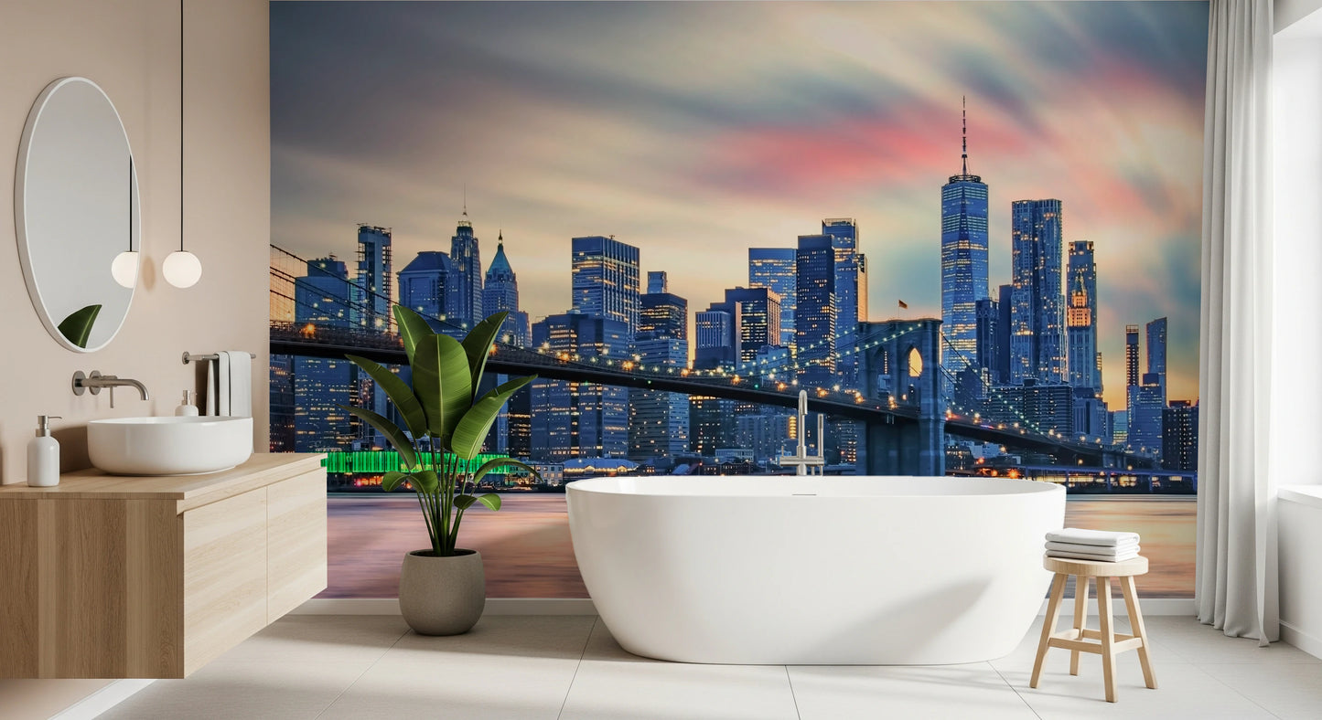 Manhattan City Lights  Wall Mural