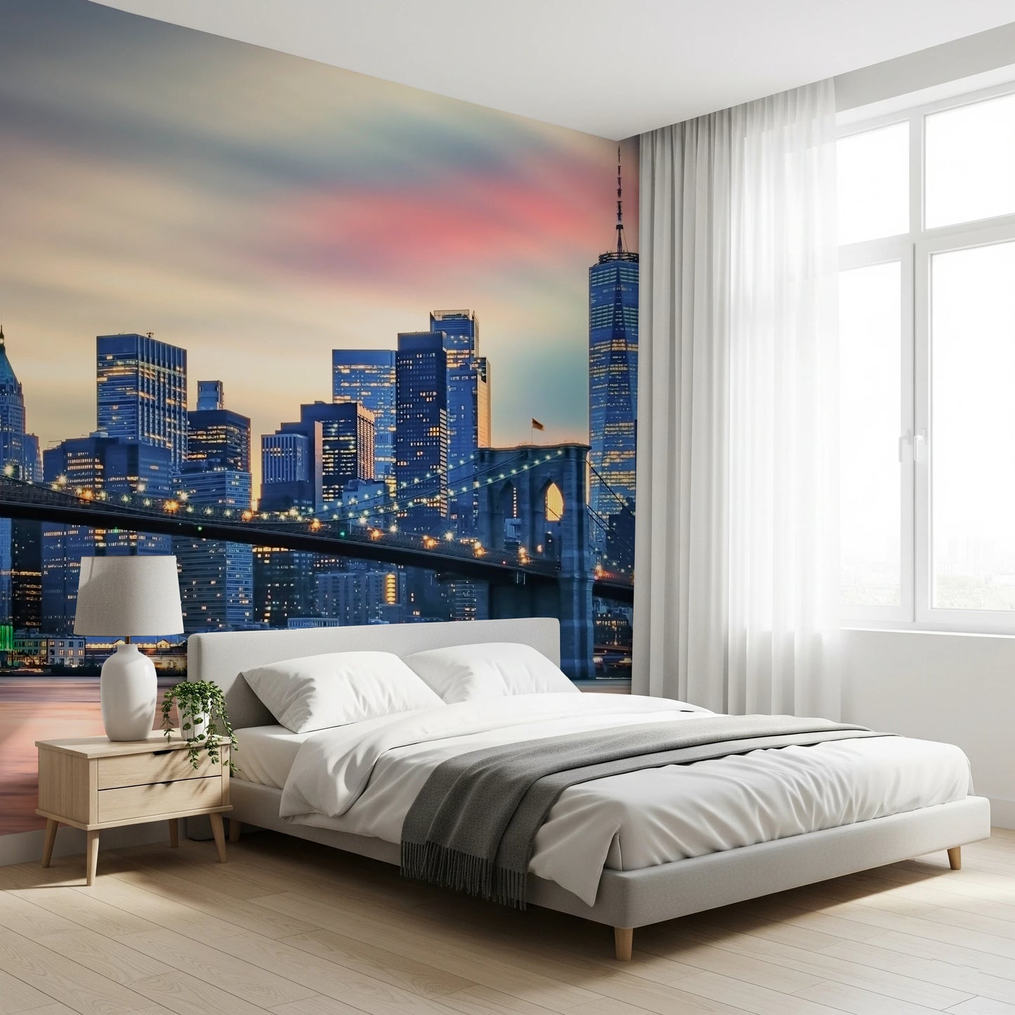 Manhattan City Lights  Wall Mural