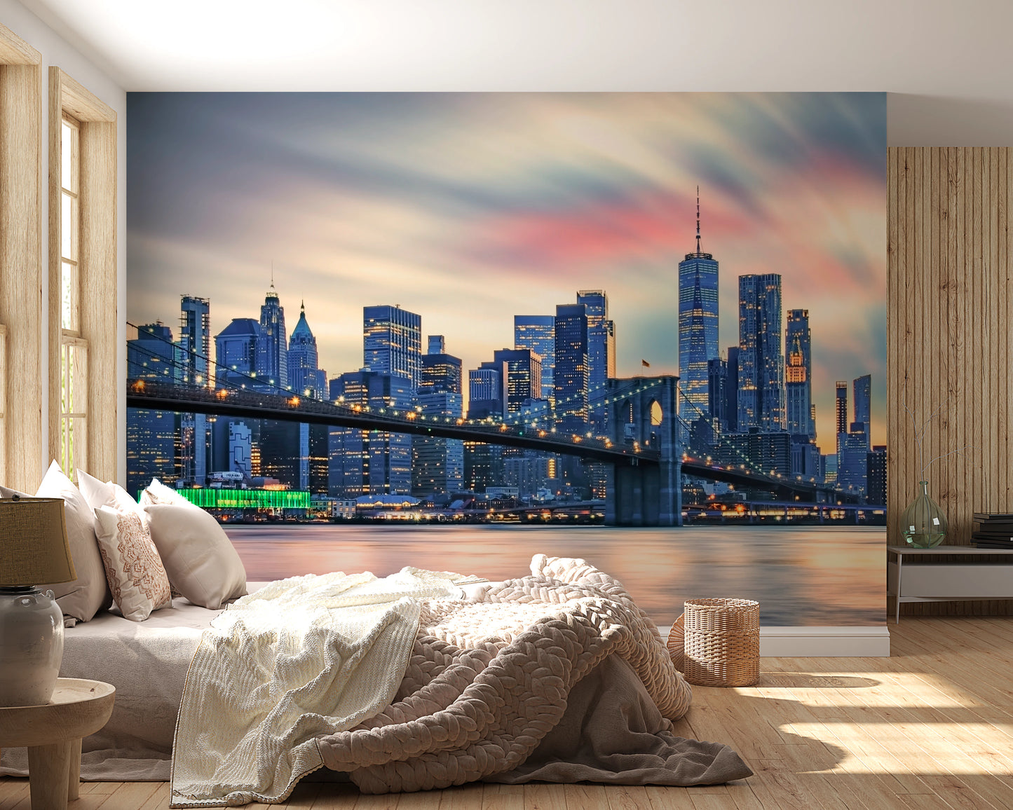 Manhattan City Lights  Wall Mural