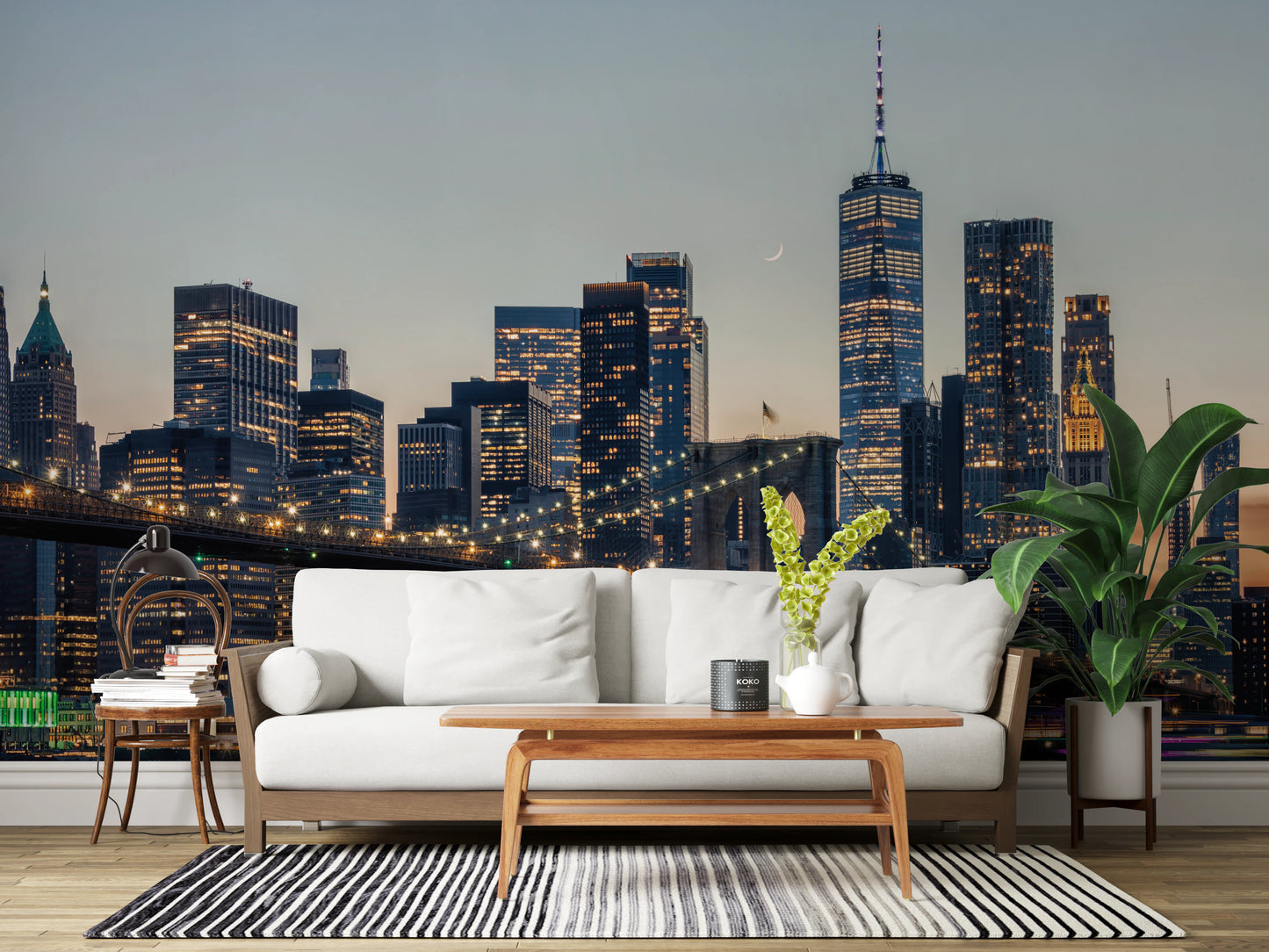 NYC Skyline at Twilight Wall Mural