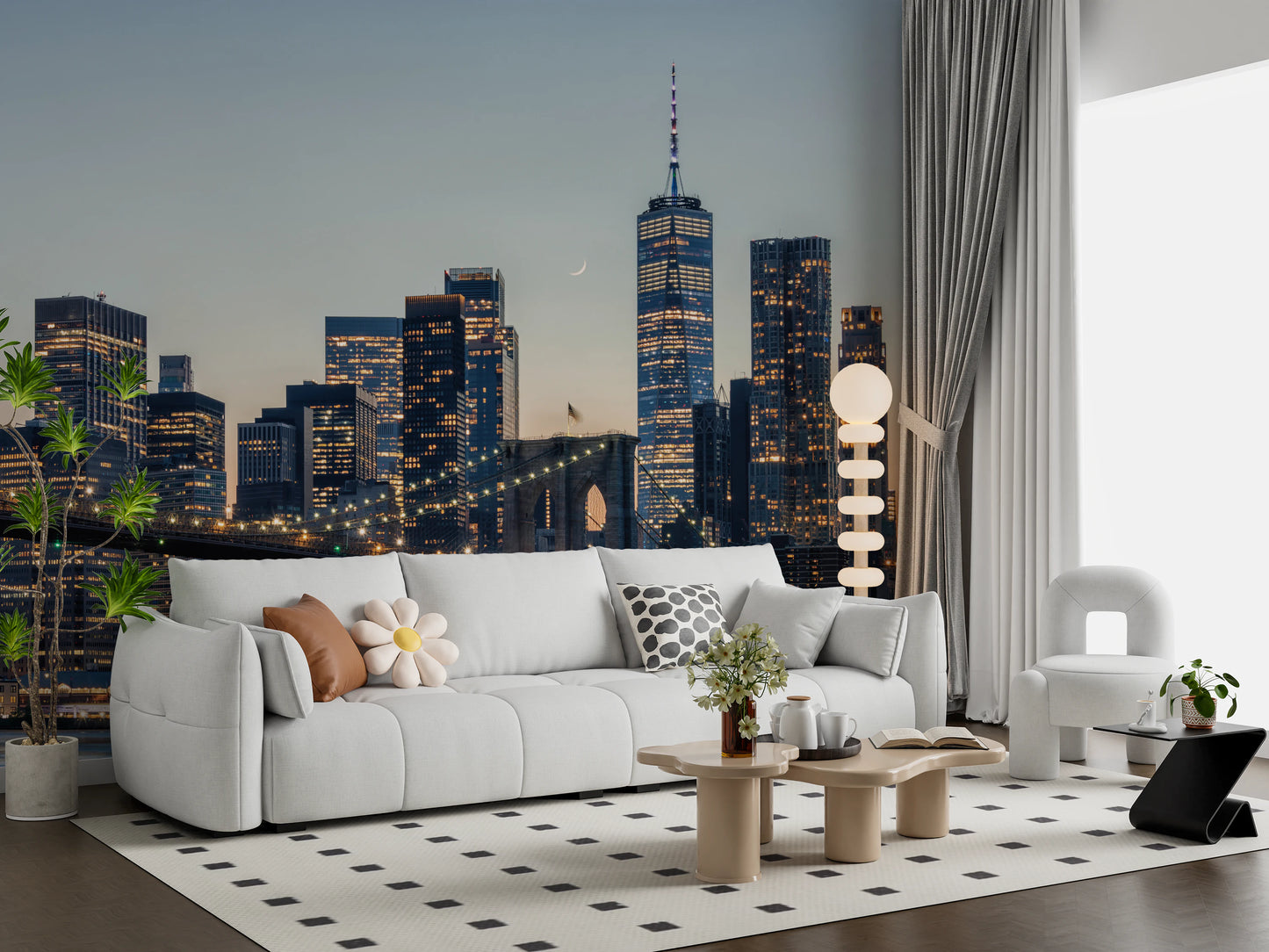 NYC Skyline at Twilight Wall Mural