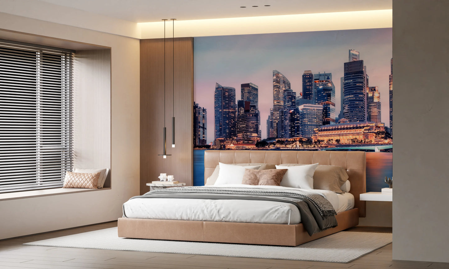 Cityscape Reflection Wall Mural