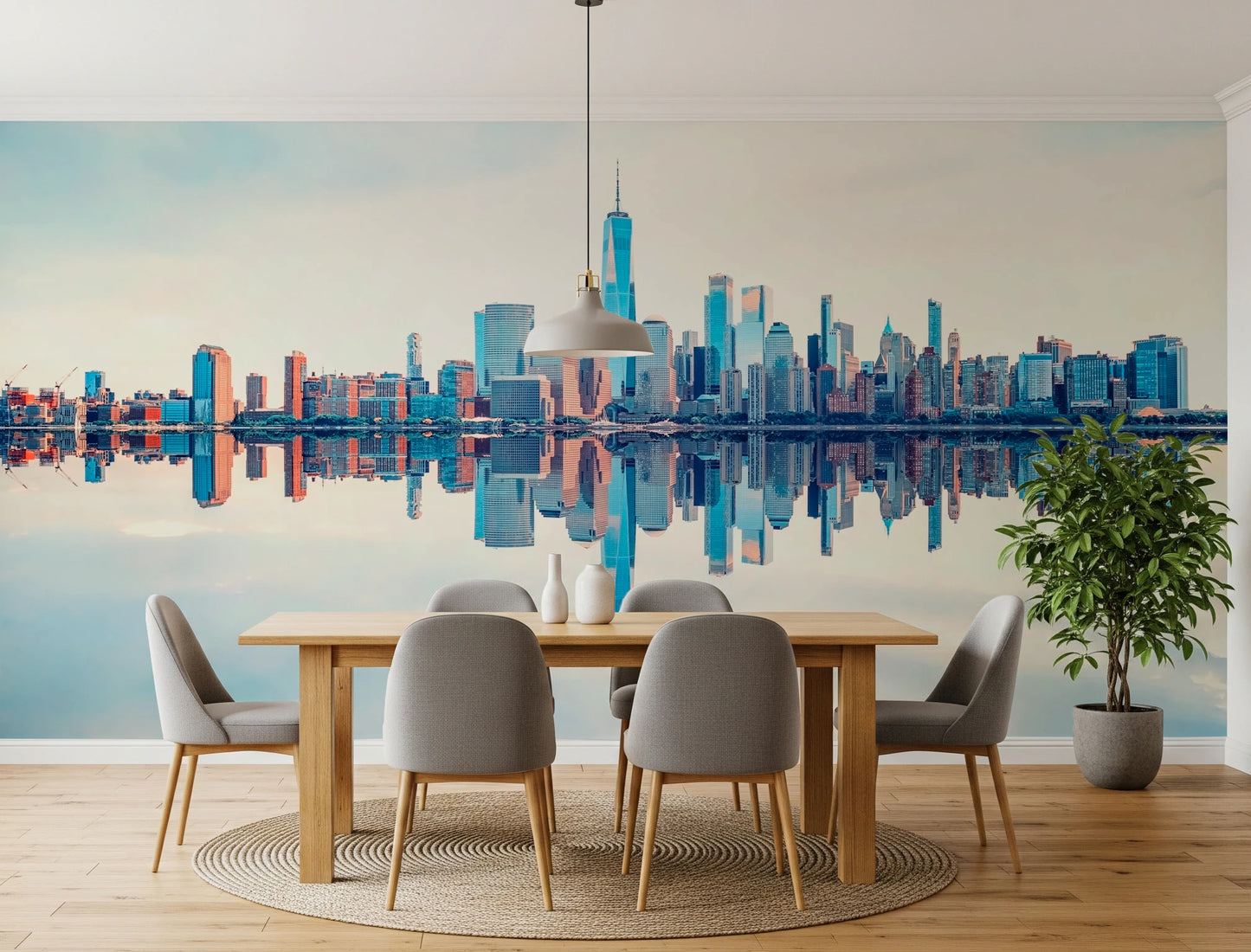 Mirrored Metropolis Wall Mural