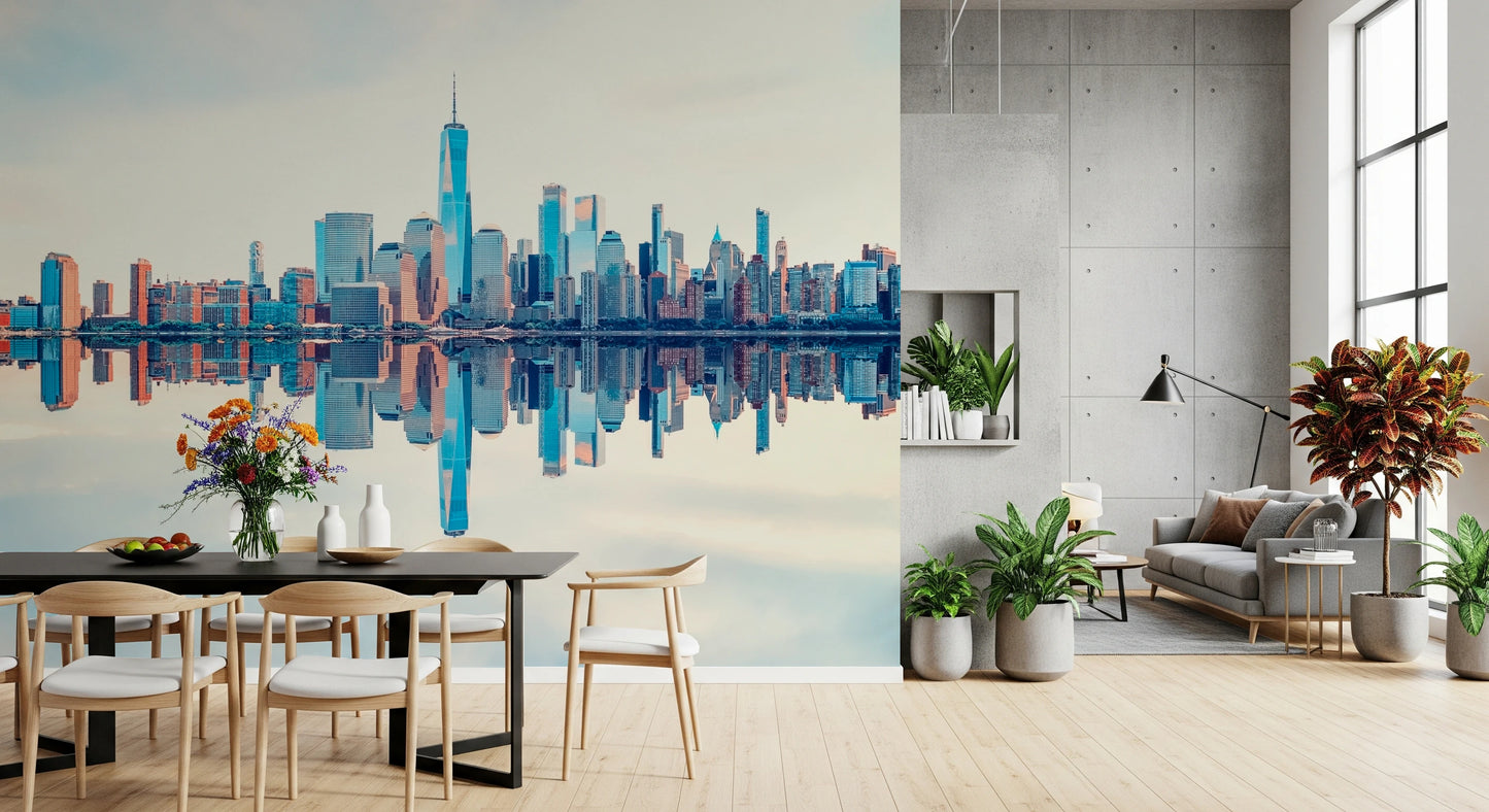 Mirrored Metropolis Wall Mural