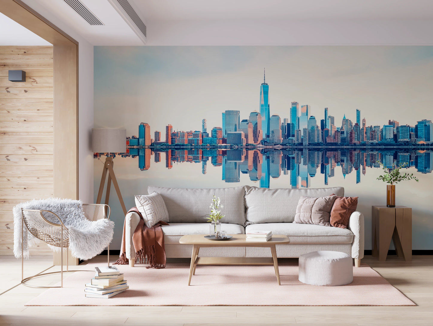 Mirrored Metropolis Wall Mural