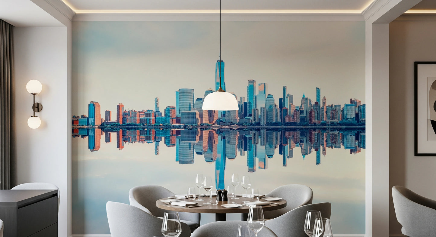 Mirrored Metropolis Wall Mural
