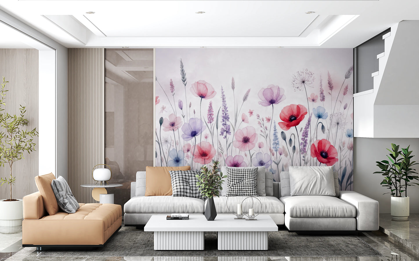 Watercolor Bloomscape Wall Mural